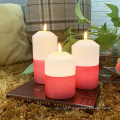 3d real flame pillar wax christmas led candle